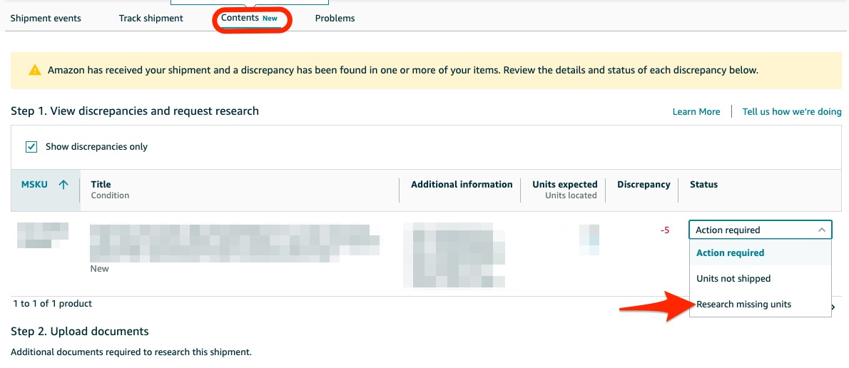 research missing units lost inbound inventory FBA